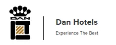 Dan Hotels logo with the text "Dan Hotels, Experience The Best"