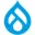 Blue Drupal droplet logo on a white background.