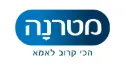 Blue and white Hebrew text logo with rounded rectangle background.