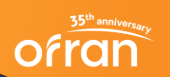 Ofran 35th anniversary logo on an orange background