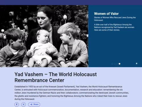 Black and white photo of a woman with three young children, one of whom is an infant.